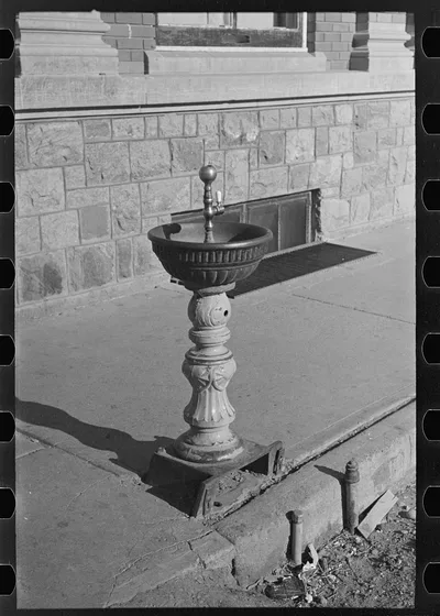 Drinking fountain, Plentywood, Montana, 1937