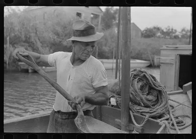 Oyster fishermen, Olga, Louisiana, 1938