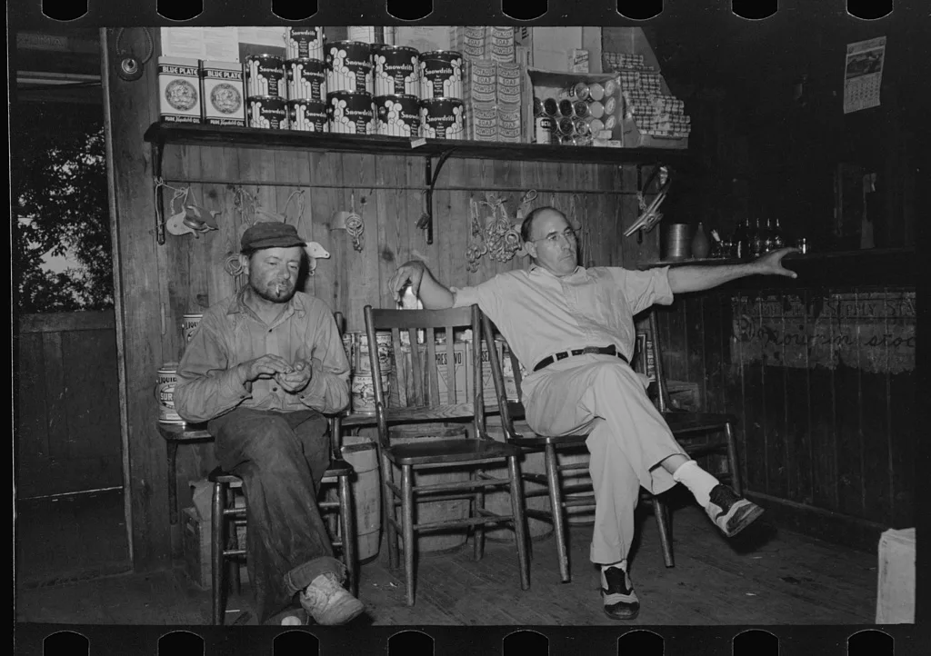 Interior of general store, Olga, Louisiana, 1938