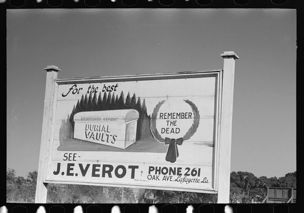 Sign near Lafayette, Louisiana, 1938
