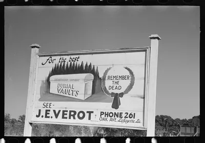 Sign near Lafayette, Louisiana, 1938