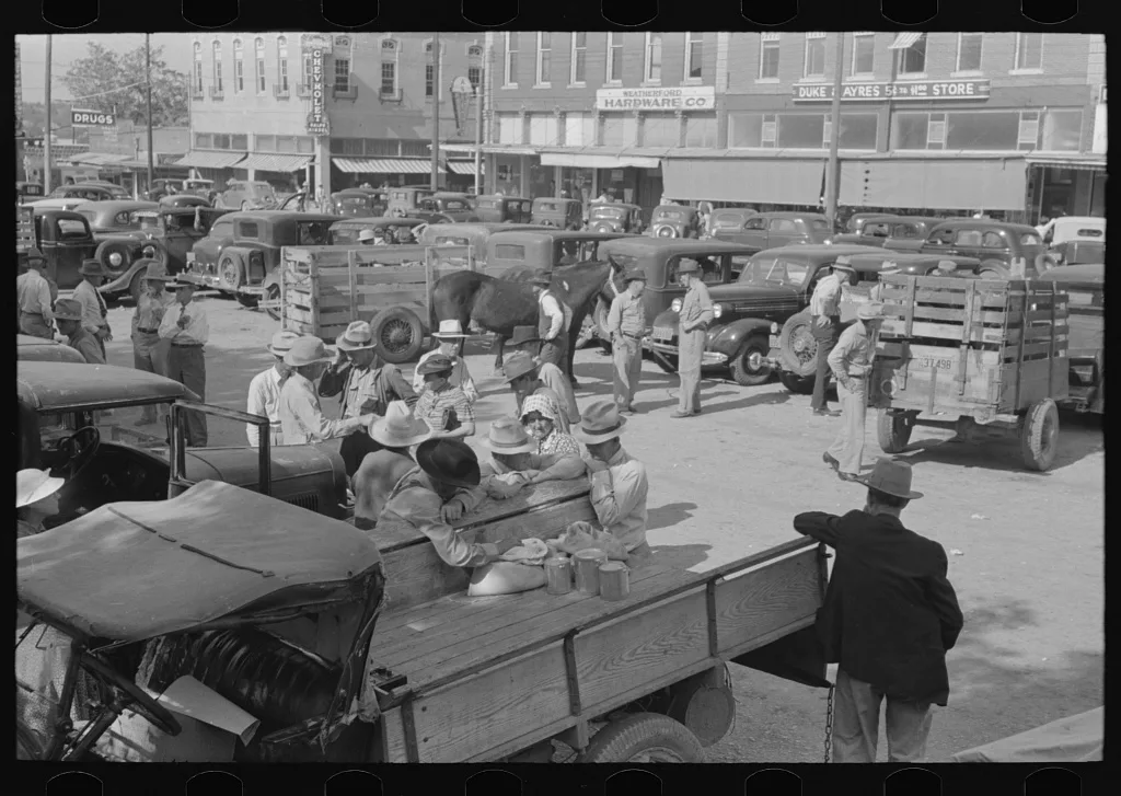 Farmer's market, Weatherford, Texas, 1939