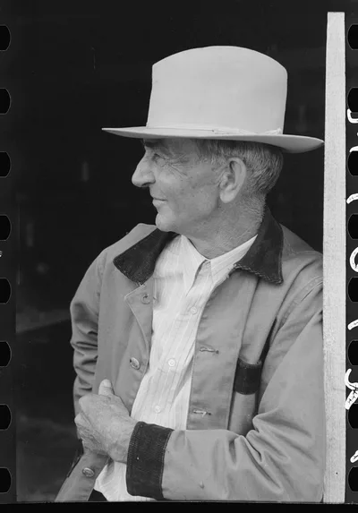 Texas farmer and stockman, county fair, Gonzales, Texas, 1939