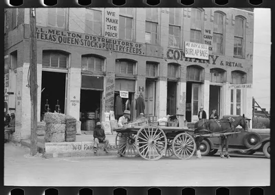 Farmers' supply store, Waco, Texas, 1939