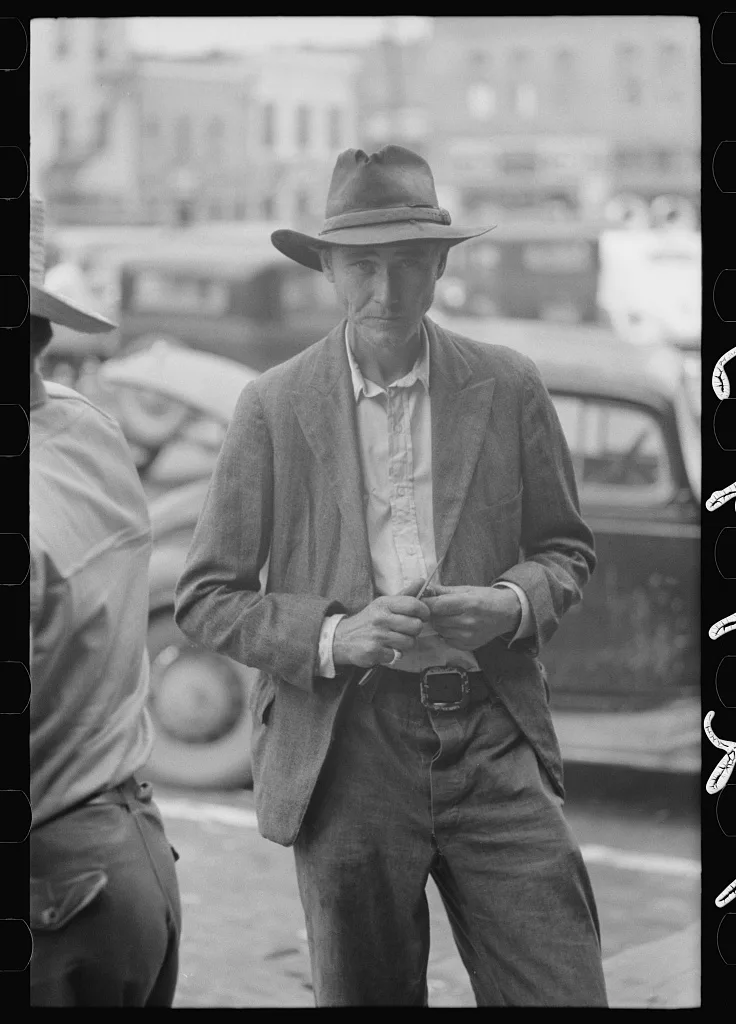 Farmer, market square, Waco, Texas, 1939