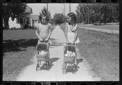 Little girls with their dolls and buggies. Caldwell, Idaho, 1941