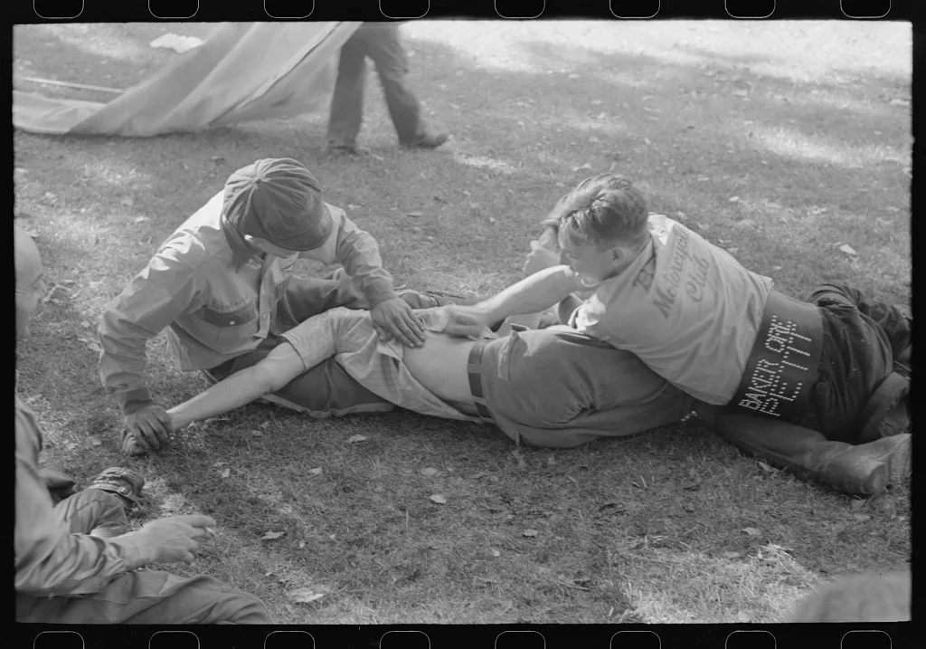Roughhousing, Fourth of July, Vale, Oregon, 1941
