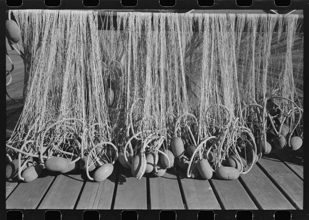 Nets with floats, Astoria, Oregon, 1941