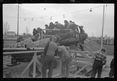 A German Meserschmitt on display at Bakersfield, California, 1942