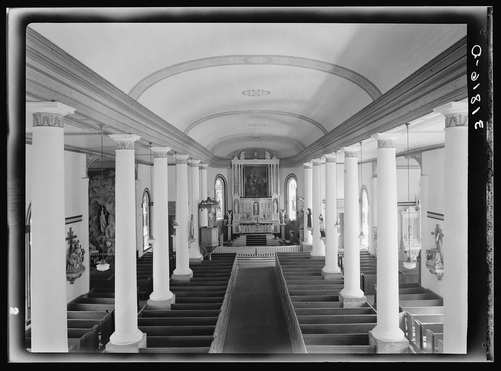 Interior of church. Saint Martinville, Louisiana, 1938