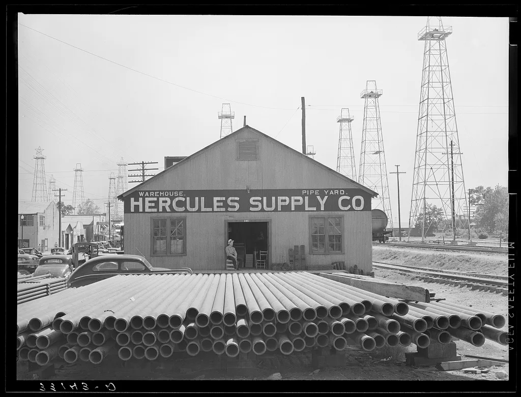 Pipe supply company. Oil field. Kilgore, Texas, 1939