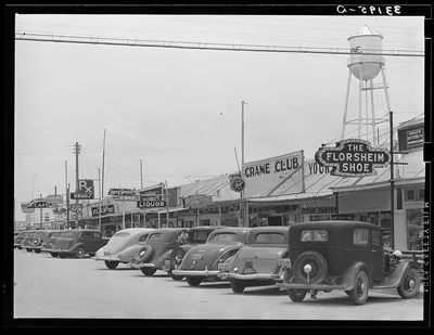 Street scene. Crane, Texas, 1939