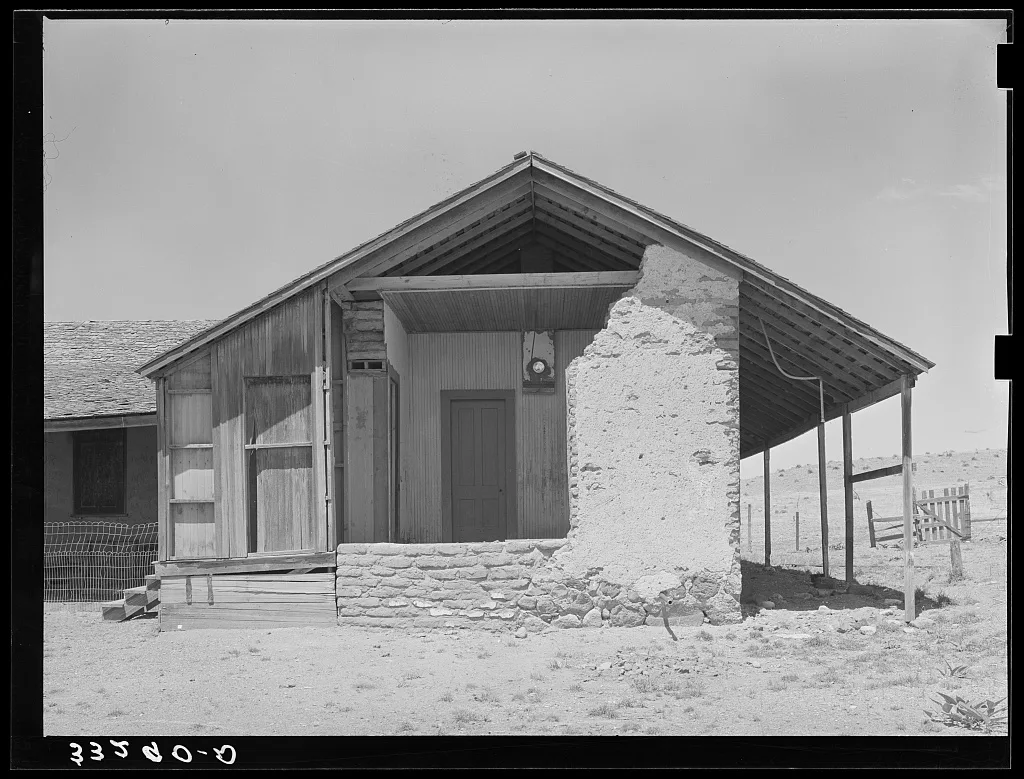 Part of old ranch house of "Walking X" Ranch near Marfa, Texas, 1939