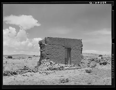 Remains of old bunkhouse of "Walking X" Ranch near Marfa, Texas, 1939