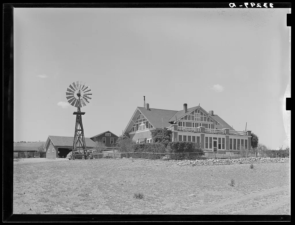 New ranch house of the "Walking X" Ranch near Marfa, Texas, 1939