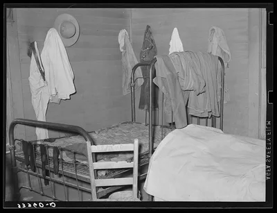 Interior of bunkhouse on SMS Ranch near Spur, Texas, 1939