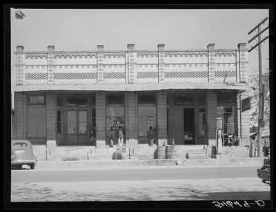 Post office and business establishments on the main street of…, Texas, 1939