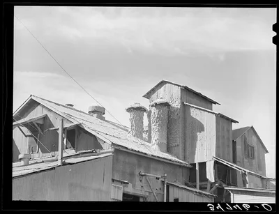 Cotton gin at the end of the season. Taylor, Texas, 1939