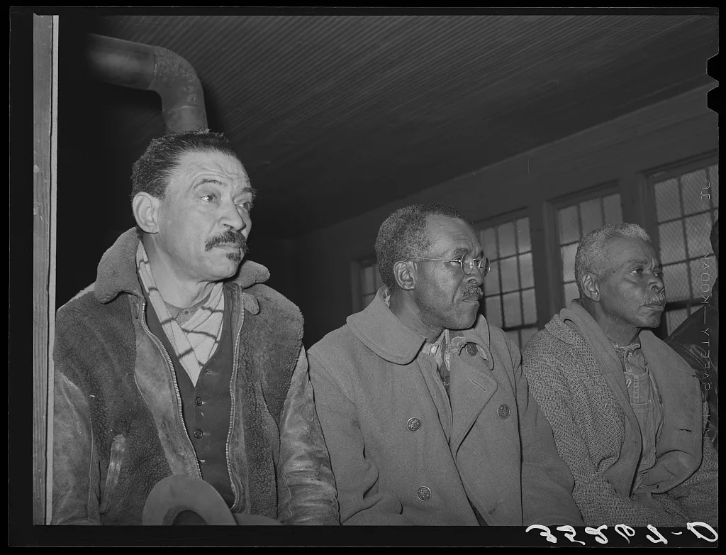 Negro farmers at soil conservation meeting at Vernon, Oklahoma, 1940