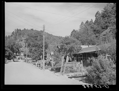Street scene, Mogollon, New Mexico, second largest gold mining town…, 1940