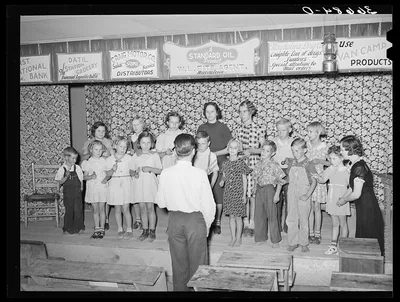 Schoolchildrens' band. Pie Town, New Mexico, 1940