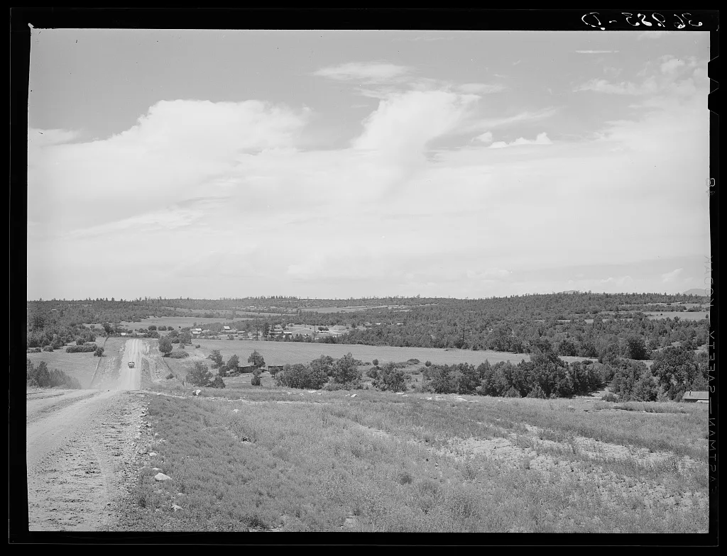 Character of farming country and distant view of Chilili. Bernalillo…, New Mexico, 1940