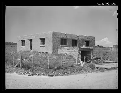 Spanish-American adobe house. Chamisal, New Mexico, 1940