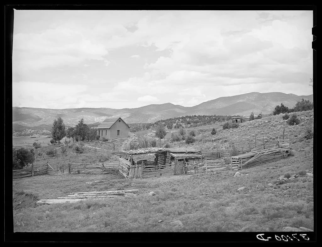 Farmstead of Spanish-American farmer. Chamisal, New Mexico, 1940