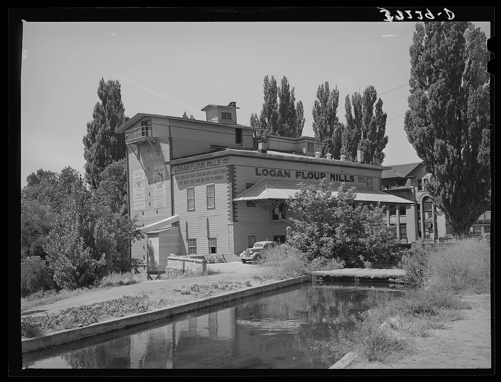 Logan flour mill, Utah. This is one of the oldest mills in Utah and…, 1940