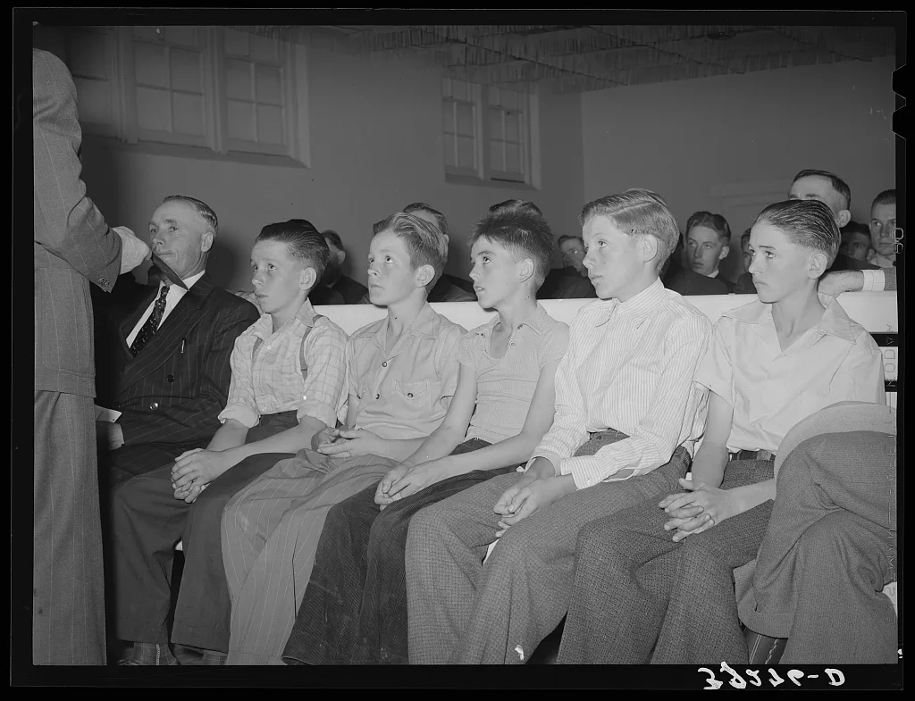 Mormon boys, young members of the priesthood. Mendon, Utah, 1940