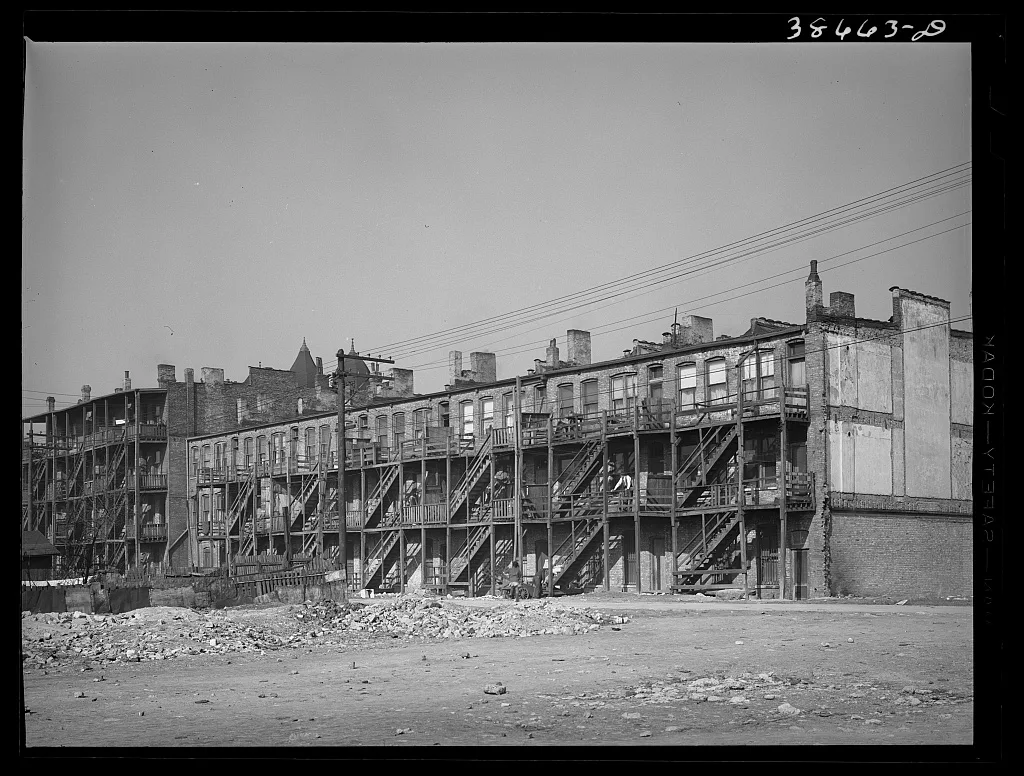 Back of apartments rented to Negroes. Chicago, Illinois, 1941