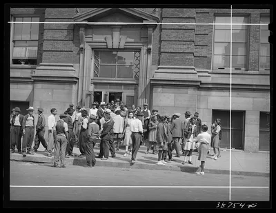 Entrance to high school. Southside of Chicago, Illinois, 1941