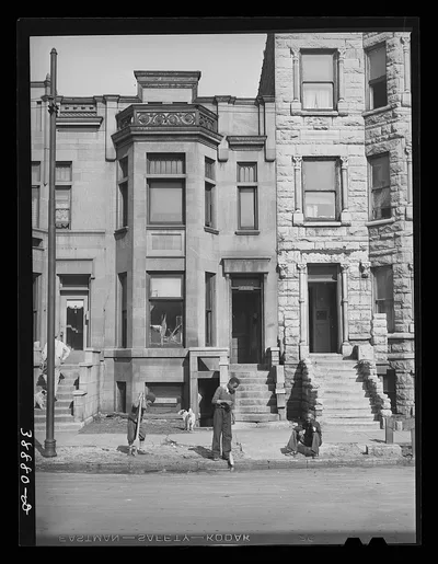 Front of houses in Negro section of Chicago, Illinois, 1941