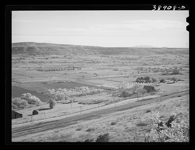 Farming land in the valley of the Wever River. Morgan County, Utah, 1941