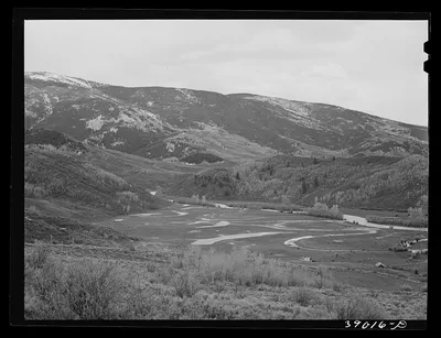 Yampa River Valley, Routt County, Colorado. Notice the spring floods…, 1941
