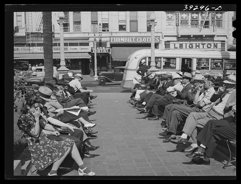 [Untitled photo, possibly related to: Sailors lined up against…, California, 1941