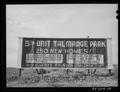 Sign of real estate development. San Diego, California, 1941