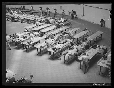 Workshop at the vocational school for aircraft construction workers.…, California, 1941