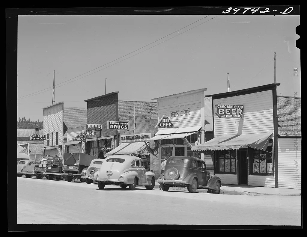 Main street of Cascade, Idaho, 1941