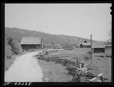 Rail fence. Garden Valley, Boise County, Idaho, 1941