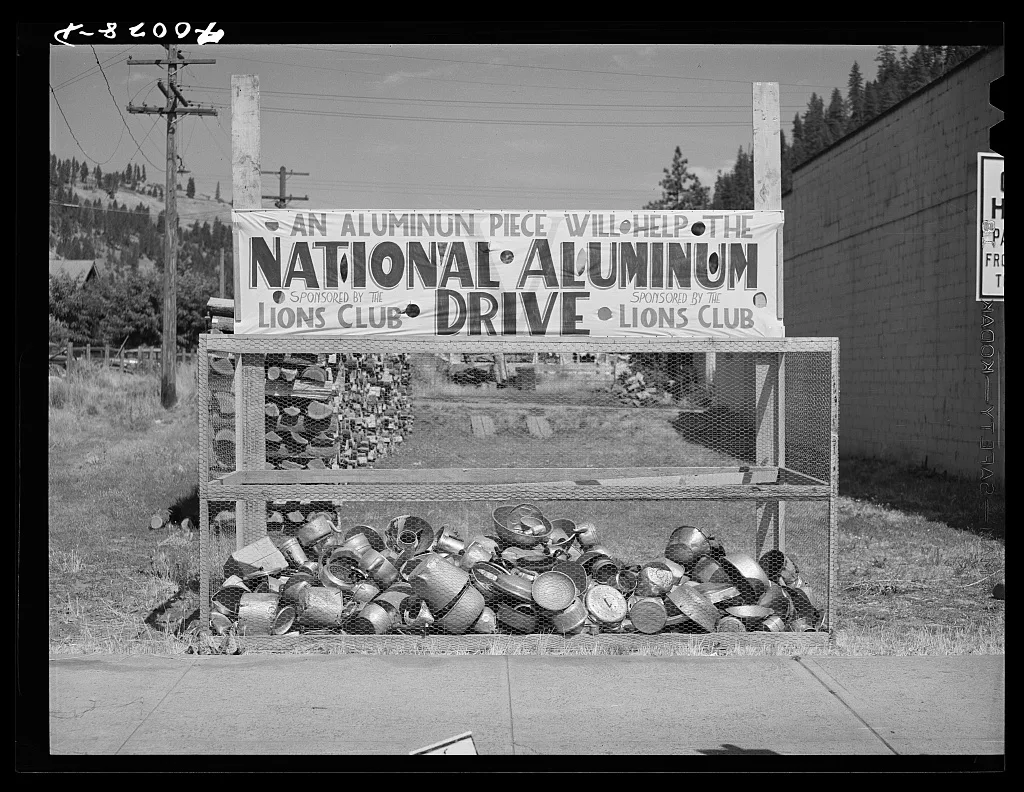 Aluminum collected during drive. Orofino, Idaho, 1941