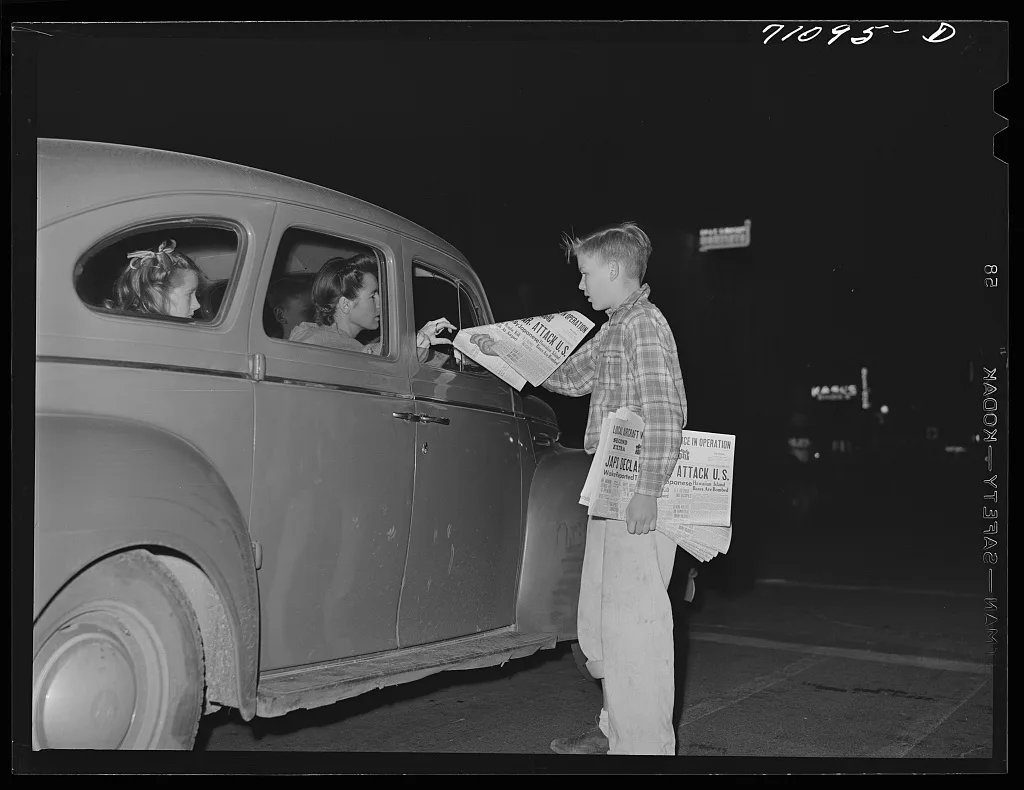 Newspaper extra, December 7, 1941. Redding, California